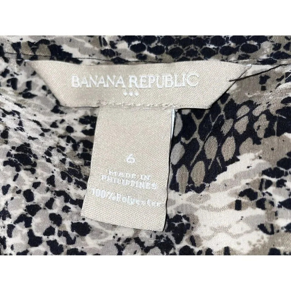 Banana Republic Size 6 Sleeveless Snakeskin Reptile Print Dress Pockets Safari - Picture 7 of 10
